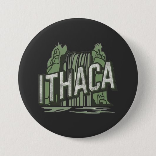 Badge Rond 7,6 Cm ithaca falls (Devant)