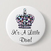 Badge Rond 7,6 Cm It's A Little Diva! buttons (Devant)
