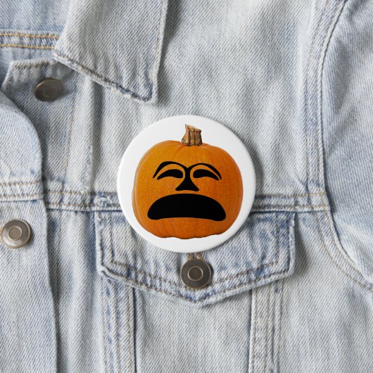 Badge Rond 7,6 Cm Jack o' Lantern Malheureux Face, Citrouille d'Hall (En situation)