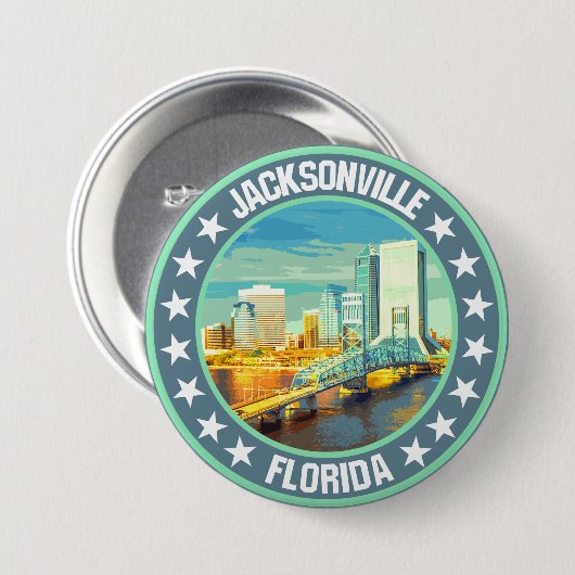 Badge Rond 7,6 Cm Jacksonville (Devant & derrière)