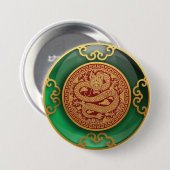 Badge Rond 7,6 Cm Jade Nouvel An chinois du Dragon (Devant & derrière)
