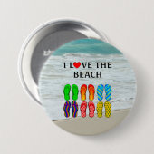 Badge Rond 7,6 Cm J'adore la plage (Devant & derrière)