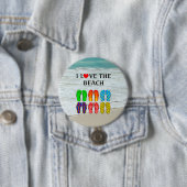 Badge Rond 7,6 Cm J'adore la plage (En situation)