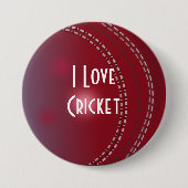 Badge Rond 7,6 Cm J'adore le cricket (Devant)