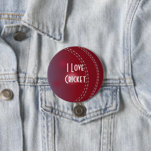 Badge Rond 7,6 Cm J'adore le cricket