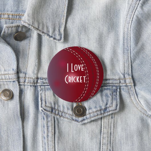 Badge Rond 7,6 Cm J'adore le cricket (En situation)