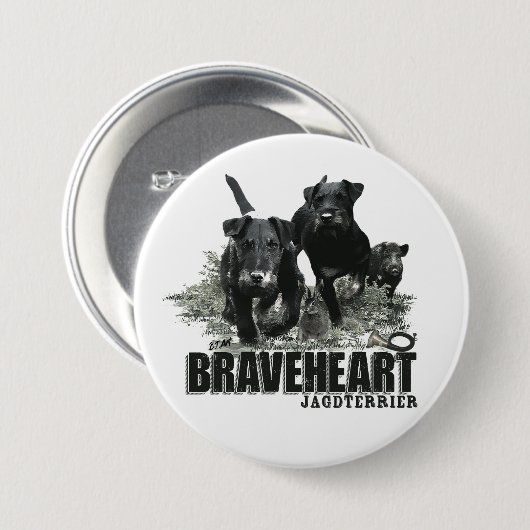 Badge Rond 7,6 Cm Jagdterrier (Devant & derrière)