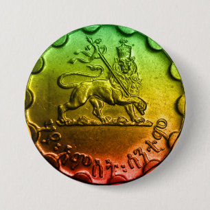 Badge Rond 7,6 Cm Jah Rastafari Lion de Juda Pins