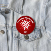 Badge Rond 7,6 Cm J'ai été vacciné rouge (En situation)
