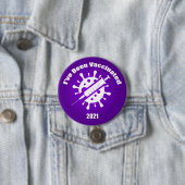 Badge Rond 7,6 Cm J'ai été vacciné violet (En situation)