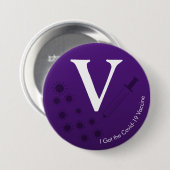 Badge Rond 7,6 Cm J'ai eu le vaccin Covid-19 foncé pourpre (Devant & derrière)