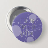 Badge Rond 7,6 Cm J'ai eu le vaccin Covid-19, Purple clair (Devant & derrière)