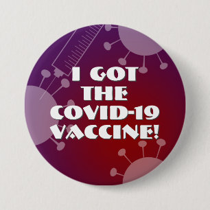 Badge Rond 7,6 Cm J'ai eu le vaccin Covid-19 Purple & Red Ombre