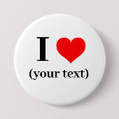 Badge Rond 7,6 Cm J'AI LE COEUR ! Bouton rond - Grand, 3 pouces - Pe (Devant)