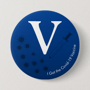 Badge Rond 7,6 Cm J'ai le vaccin Covid-19 Dark Blue