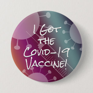Badge Rond 7,6 Cm J'ai le vaccin Covid-19 Passionfruit Ombre
