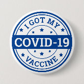 Badge Rond 7,6 Cm J'Ai Mon Vaccin Convid-19 (Devant)