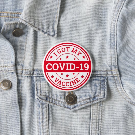 Badge Rond 7,6 Cm J'Ai Mon Vaccin Convid-19 (En situation)