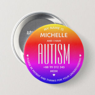Badge Rond 7,6 Cm J'ai une conscience de l'autisme TSA Neurodiversit