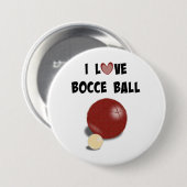 Badge Rond 7,6 Cm J'Aime Bocce Ball (Devant & derrière)