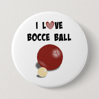 Badge Rond 7,6 Cm J'Aime Bocce Ball