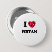 Badge Rond 7,6 Cm J'aime Bryan (Devant & derrière)