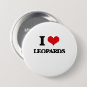 Badge Rond 7,6 Cm J'aime des léopards (Devant & derrière)