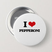 Badge Rond 7,6 Cm J'aime des pepperoni (Devant & derrière)