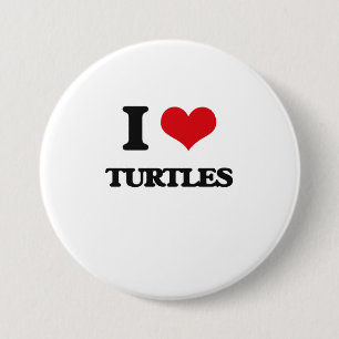 Badge Rond 7,6 Cm J'aime des tortues