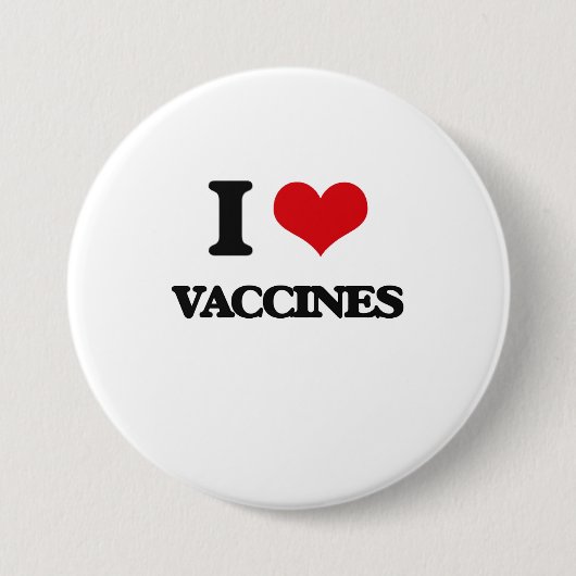Badge Rond 7,6 Cm J'aime des vaccins (Devant)