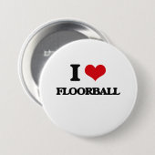 Badge Rond 7,6 Cm J'aime Floorball (Devant & derrière)