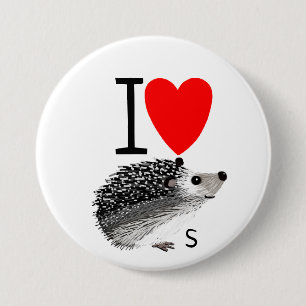 Badge Rond 7,6 Cm J'aime Hedgehows