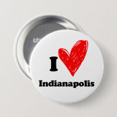 Badge Rond 7,6 Cm J'aime Indianapolis (Devant & derrière)