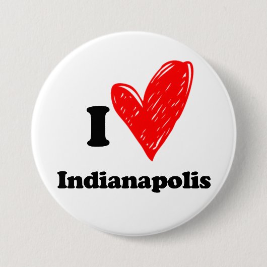 Badge Rond 7,6 Cm J'aime Indianapolis (Devant)