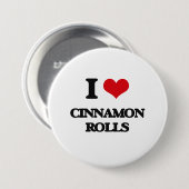 Badge Rond 7,6 Cm J'aime la cannelle Rolls (Devant & derrière)