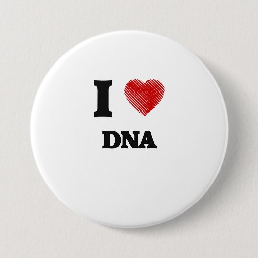Badge Rond 7,6 Cm J'aime l'ADN (Devant)