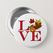 Badge Rond 7,6 Cm J'aime l'automne (Devant & derrière)