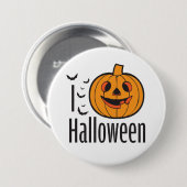 Badge Rond 7,6 Cm J'AIME le bouton de HALLOWEEN (Devant & derrière)