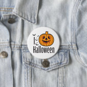 Badge Rond 7,6 Cm J'AIME le bouton de HALLOWEEN (En situation)