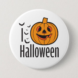 Badge Rond 7,6 Cm J'AIME le bouton de HALLOWEEN