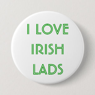 Badge Rond 7,6 Cm J'AIME le bouton du jour de St Patrick IRLANDAIS