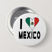 Badge Rond 7,6 Cm J'aime le Mexique (Devant & derrière)