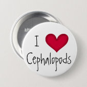 Badge Rond 7,6 Cm J'aime le Pin de céphalopodes (Devant & derrière)