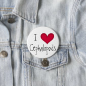 Badge Rond 7,6 Cm J'aime le Pin de céphalopodes (En situation)