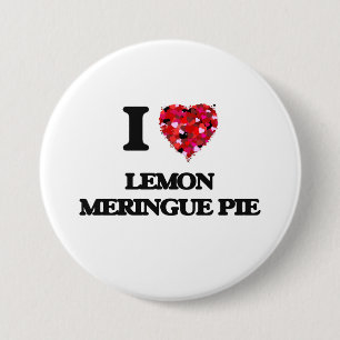 Badge Rond 7,6 Cm J'aime le tarte de meringue de citron