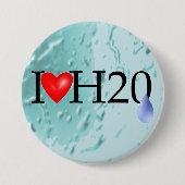 Badge Rond 7,6 Cm J'aime l'eau (Devant)