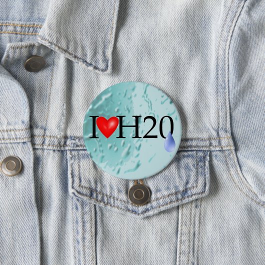 Badge Rond 7,6 Cm J'aime l'eau (En situation)