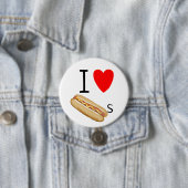 Badge Rond 7,6 Cm J'aime les hot-dogs (En situation)