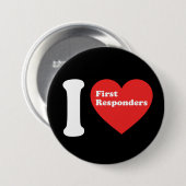 Badge Rond 7,6 Cm J'aime les premiers intervenants (Devant & derrière)