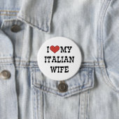 Badge Rond 7,6 Cm J'Aime Ma Femme Italienne (En situation)